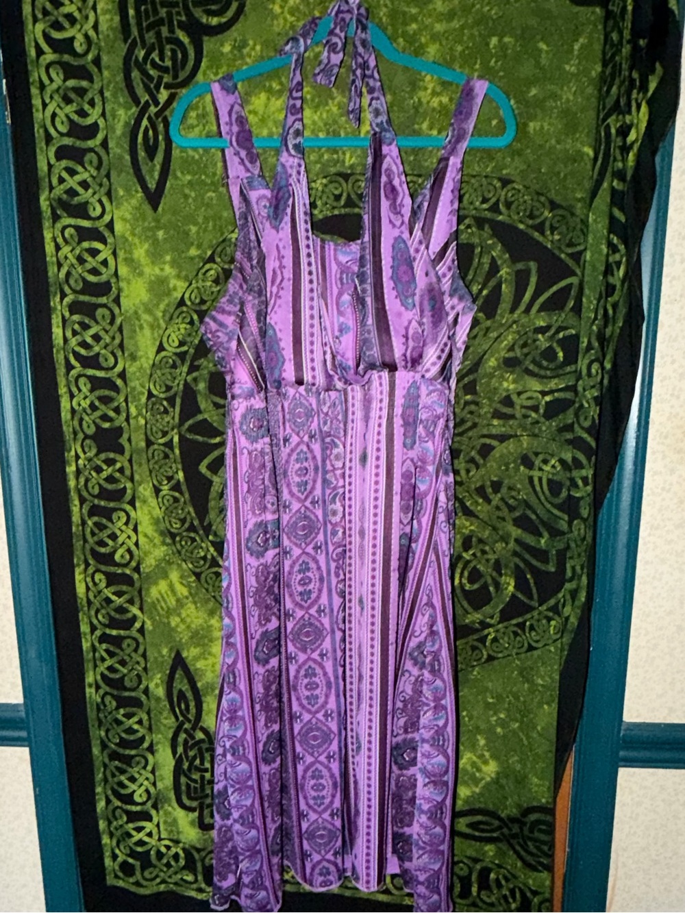 Purple Paisley Halter Dress